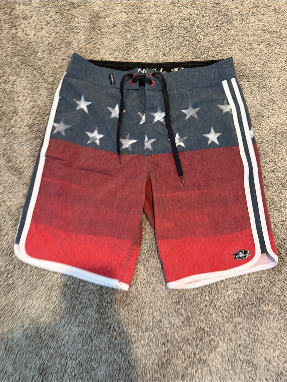O’Neil Men's American Flag Board Shorts - Red/Blue
